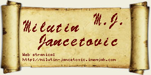 Milutin Jančetović vizit kartica